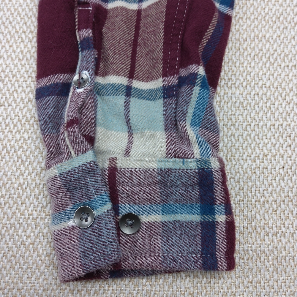 Woolrich Womens Plaid Button Up Flannel Shirt Sz S/P Cotton Cabincore Western - Picture 5 of 14